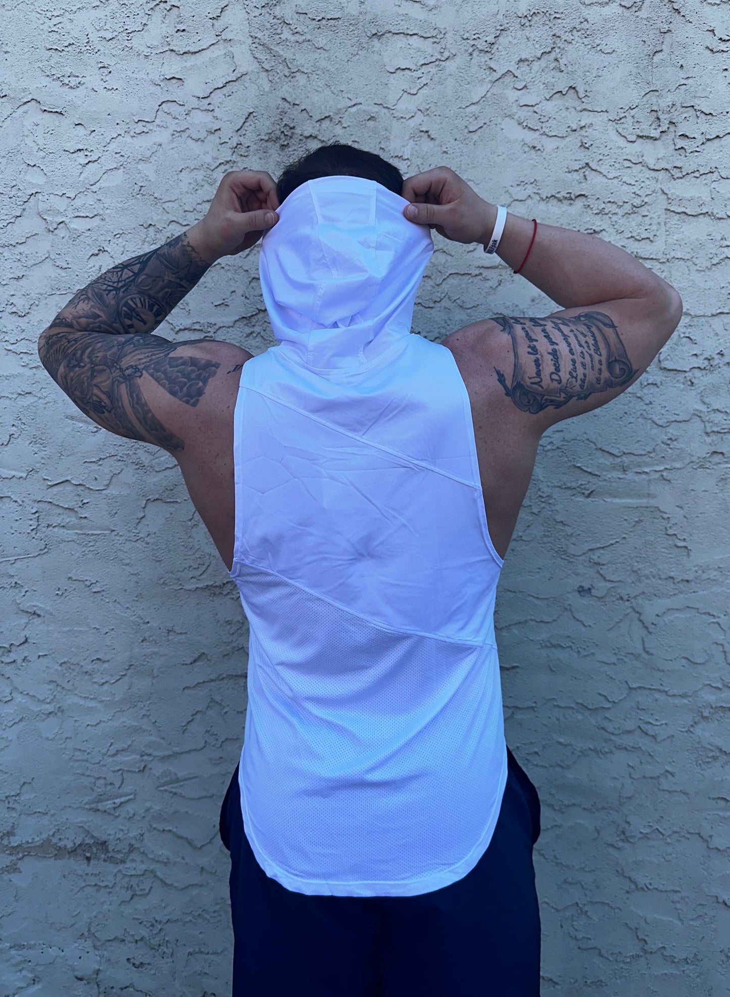 Hooded White Tank Top